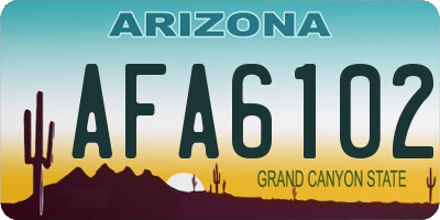 AZ license plate AFA6102