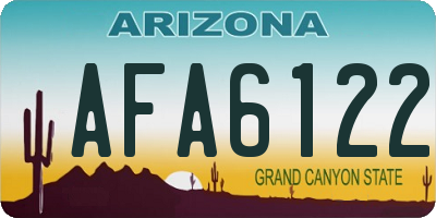 AZ license plate AFA6122