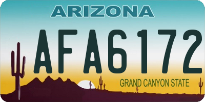 AZ license plate AFA6172