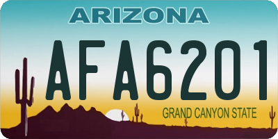 AZ license plate AFA6201