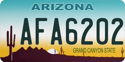 AZ license plate AFA6202