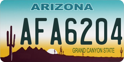 AZ license plate AFA6204