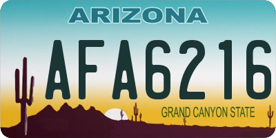 AZ license plate AFA6216