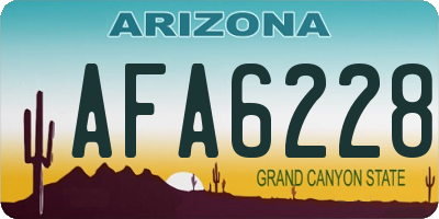 AZ license plate AFA6228
