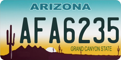 AZ license plate AFA6235