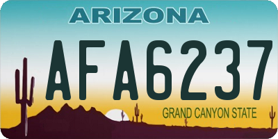 AZ license plate AFA6237
