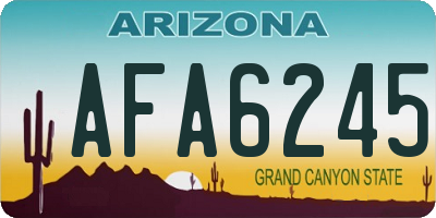 AZ license plate AFA6245