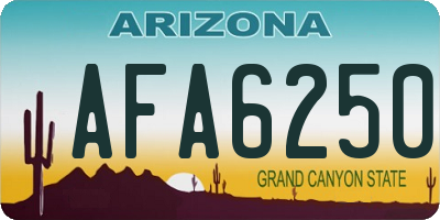 AZ license plate AFA6250