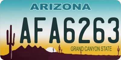 AZ license plate AFA6263