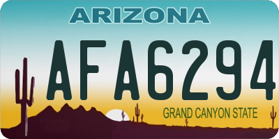 AZ license plate AFA6294