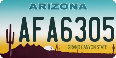 AZ license plate AFA6305