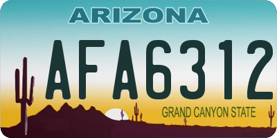 AZ license plate AFA6312