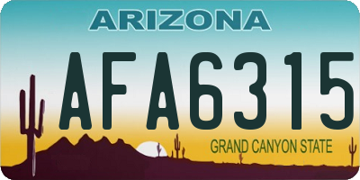 AZ license plate AFA6315