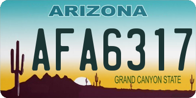 AZ license plate AFA6317