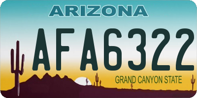 AZ license plate AFA6322