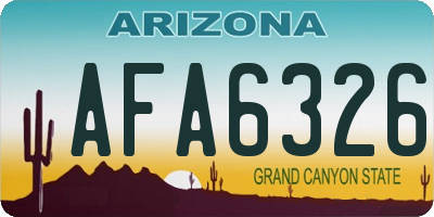 AZ license plate AFA6326