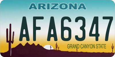 AZ license plate AFA6347