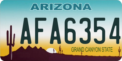 AZ license plate AFA6354