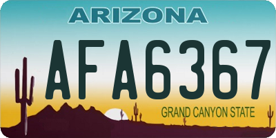 AZ license plate AFA6367