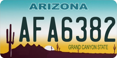 AZ license plate AFA6382