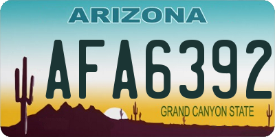 AZ license plate AFA6392