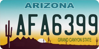 AZ license plate AFA6399
