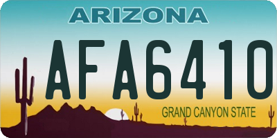 AZ license plate AFA6410