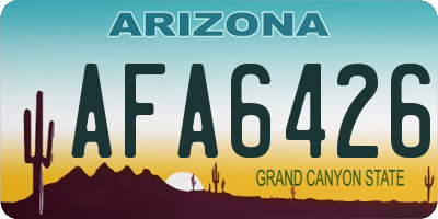 AZ license plate AFA6426