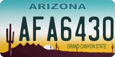 AZ license plate AFA6430