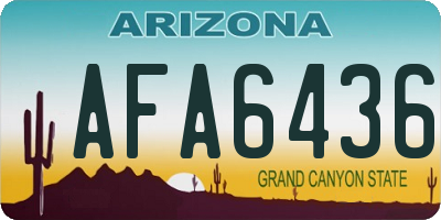 AZ license plate AFA6436