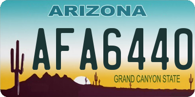 AZ license plate AFA6440