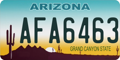 AZ license plate AFA6463