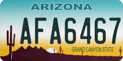 AZ license plate AFA6467