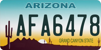 AZ license plate AFA6478