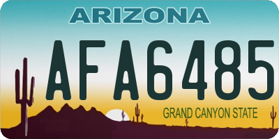 AZ license plate AFA6485