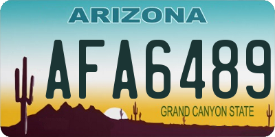 AZ license plate AFA6489