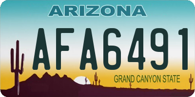 AZ license plate AFA6491