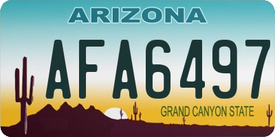 AZ license plate AFA6497