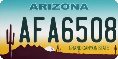 AZ license plate AFA6508