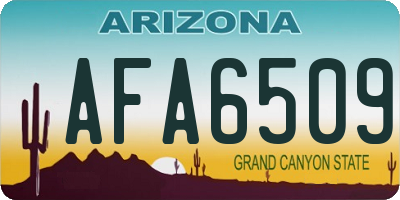 AZ license plate AFA6509