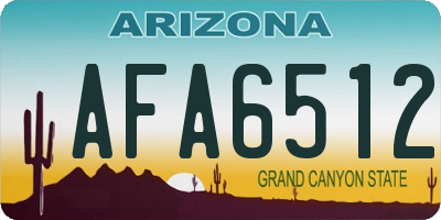 AZ license plate AFA6512