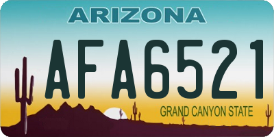AZ license plate AFA6521