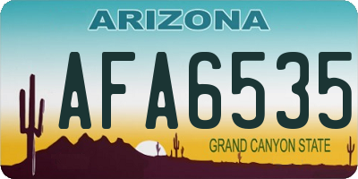 AZ license plate AFA6535