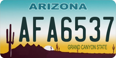 AZ license plate AFA6537