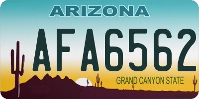 AZ license plate AFA6562