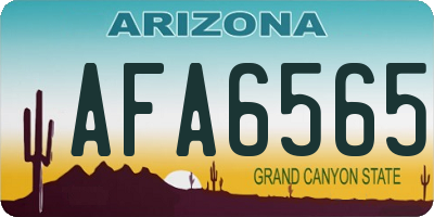 AZ license plate AFA6565