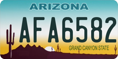 AZ license plate AFA6582