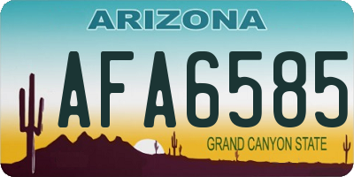 AZ license plate AFA6585