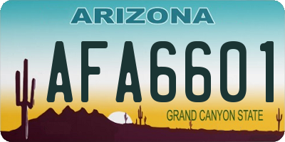AZ license plate AFA6601
