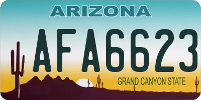 AZ license plate AFA6623